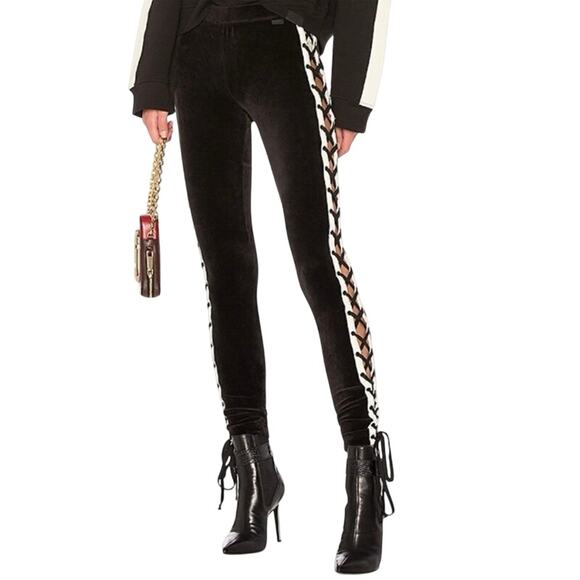 NEW FENTY PUMA BY RIHANNA Velour Lacing Tight Leggings Black Size XS - Picture 6 of 10